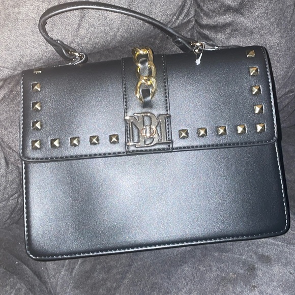 Badgley Mischka Handbags - Badgley Miscka Studded black vegan leather handbag/ crossbody